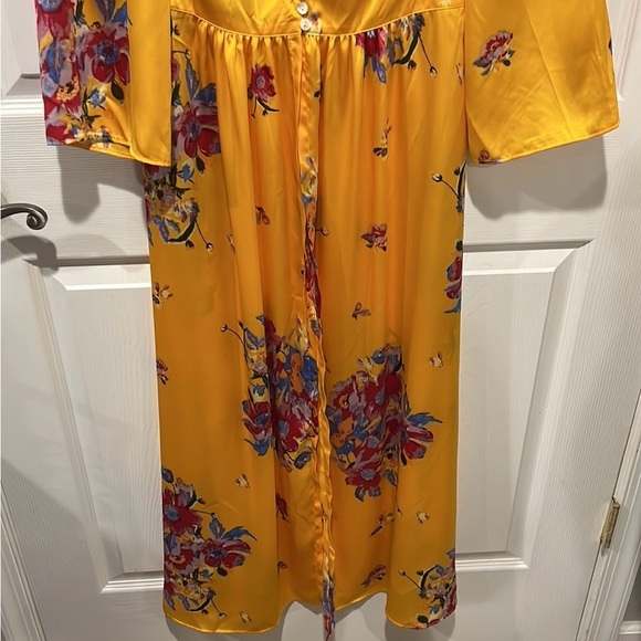 Free People Alexa yellow floral duster jacket in maxi length size XS - Picture 7 of 10